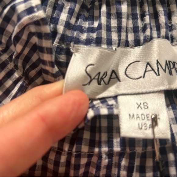 Sara Campbell black and white gingham dress with gathered top. NWT - Picture 5 of 7